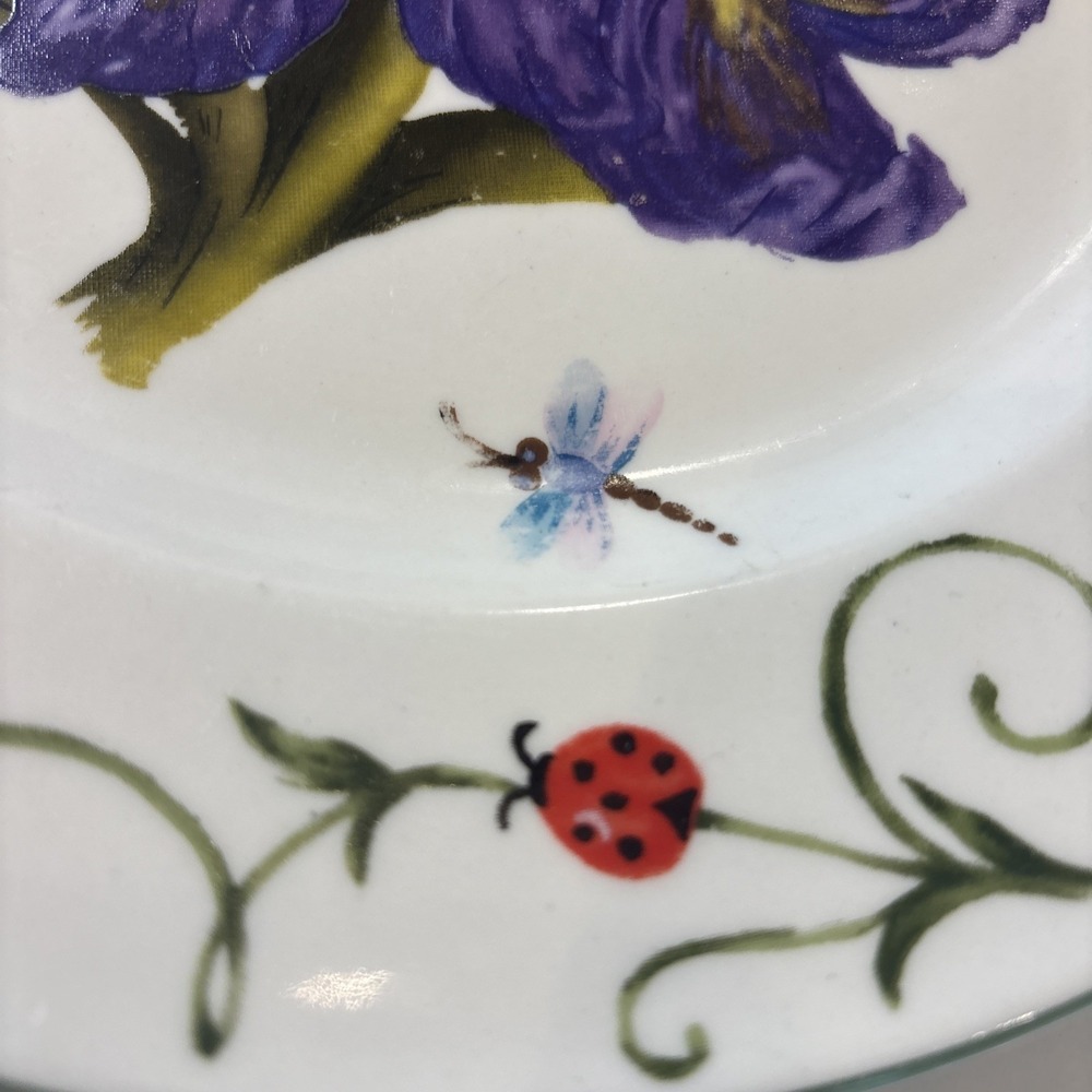 Lot of 2 Botanical Garden by Tabletops Unlimited Dinner Plates 10.5" - 2 Iris - Picture 7 of 8